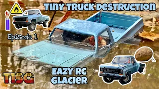 Tiny Truck Destruction Chevy K10 By EasyRc Gets The Ultimate Shake down whistlin diesel style (fire)