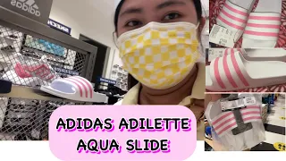 BUYING ADIDAS SLIDES AQUA ADILETTE in Color white&baby pink women size | ceejhay santos