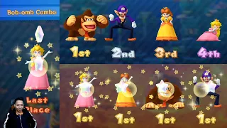 Mario Party 10 - Peach vs Waluigi vs Donkey Kong vs Daisy (Haunted Trail)