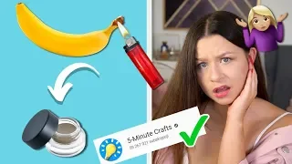 MAKIJAŻ BANANEM?! Bardzo dziwne triki makijażowe 😲