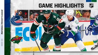 Canucks @ Wild 10/20 | NHL Highlights 2022