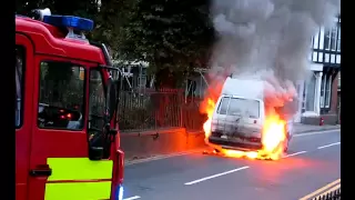 Camper Van on Fire