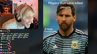 xQc Cries Laughing at Messi Killing A Kid...