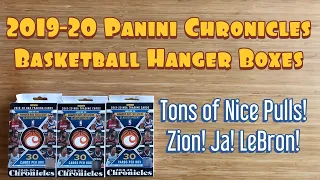 2019-20 Panini Chronicles Basketball Retail Hanger Boxes x3 - TONS OF NICE PULLS! ZION! JA! LEBRON!