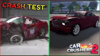 CAR CRUSHERS 2 vs. REAL LIFE Crash Tests