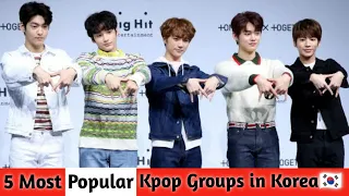 Top 5 popular kpop groups in Korea right now|BTS|Updated