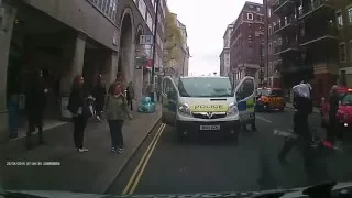 Black cab u-turn Cycle crash