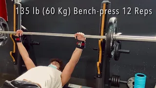 135 lb (60 Kg) Bench-Press 12 Reps | Road to 200lb (87,5 Kg) 18 Years Old