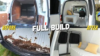 Volkswagen Caddy Camper Conversion Start to Finish IN 12 MINUTES