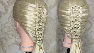 КРАСИВАЯ ПРИЧЕСКА 😍 УЗЕЛКИ НА СРЕДНИЕ И ДЛИННЫЕ ВОЛОСЫ | BEAUTIFUL HAIRSTYLE FOR LONG HAIR