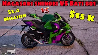 GTA Online DRAG RACE - Nagasaki Shinobi VS Bati 801