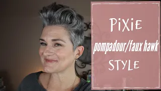 Styling my pixie is a pompadour/ faux hawk #pixiehair #fauxhawk #pompadour