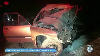 Motorista morre após carro invadir contramão na BR-146, em Cabo Verde