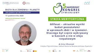 Dr Artur Miszczak: wykład "Glifosat - aktualne wyniki badań (...)"