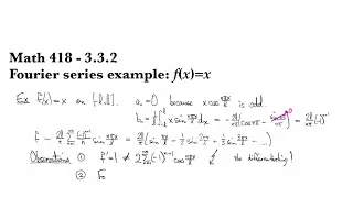 3.3.2 Fourier series example  fx=x