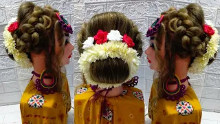 Indian bridal hairstyle tutorial step by step|How To Dutch Braid For Beginners|LK Hairstyle