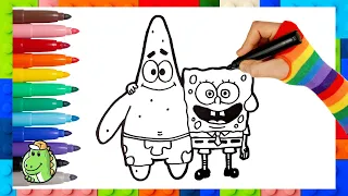 How to draw SPONGEBOB and PATRICK The Friends 🧽⭐🌊 Drawing for Kids