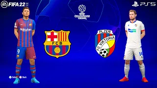 FIFA 22 | Barcelona vs Viktoria Plzen | UEFA Champions League 22/23 Full Match PS5 Next Gen | 4K