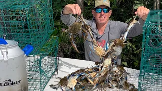 GIANT BLUE CRAB ( Catch Clean & Cook ALL ON THE BOAT )