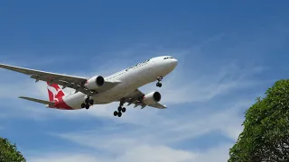 Qantas A330-200 landing at Adelaide Airport