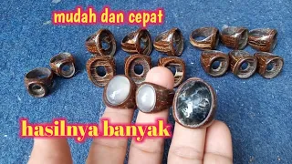 like this. Easy and fast way to make coconut shell rings for agate stones