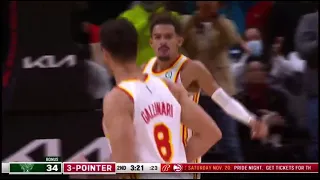 Trae Young Literally Can't Miss After Hit's 7th Three Pointer in the 2nd Quarter !
