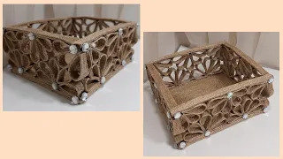 Красивая ручная работа из джута. Шкатулка из джутовых ниток. // DIY jute box