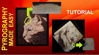 Wood Burning - Hair or Fur Against a Dark Background - pyrography tutorial