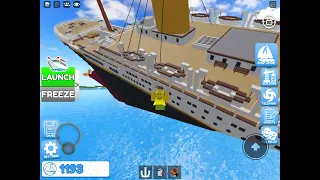 Titanic sinks like Britannic (Build a ship to survivors island)