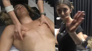 LADY TUGBA SCRATCHING CHEST - BELLY MASSAGE THERAPY + Asmr Throat,Face,Nose,Eyebrow,Head,Arm Massage