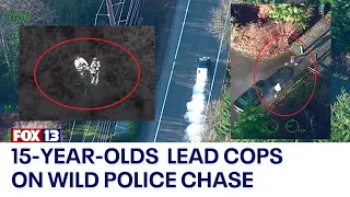 Wild police chase: Video shows pursuit of 15-year-olds accused of armed carjacking in Washington