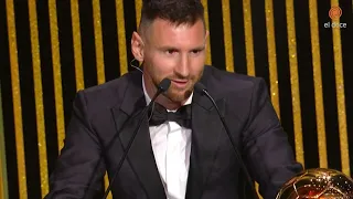 El discurso de Messi: compartió el premio con toda la Selección, su familia y el Diego