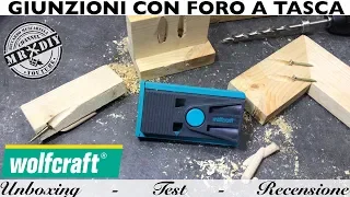 Dima per giunzione con fori a tasca wolfcraft. Jig viti a scomparsa sul legno. Come si fanno.