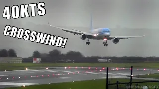 TUI Boeing 757 Comes into Land SIDEWAYS in 40 KNOT CROSSWIND at Bristol Airport During a STORM