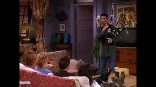 FRIENDS - Ross playing bagpipe