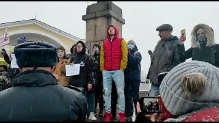 "Перемен" Цоя на митинге в Петрозаводске. 21.04.2021