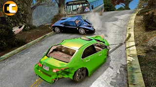 GTA 4 Cliff Drops Crashes and Ragdolls with Real Cars and Spiderman #17