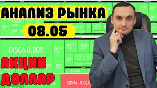 Анализ рынка 08 05/Курс доллара/Акции Сбербанка/Транснефть/Алроса/Самолет/Лукойл