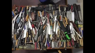 confiscated knives...