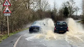 100k Mercedes Gets Multiple FREE Washes || Vehicles Vs Deep Water || Flooded Roads Compilation