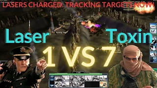 Laser 1 VS 7 Toxin Hard bots AI map Roger Sun C&C Generals Zero Hour Gameplay