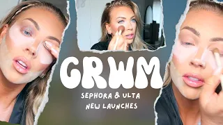GRWM & Sephora & Ulta Haul | Trying New Makeup Launches | Oily Skin over 35