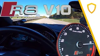 Audi R8 5.2 V10 - Autobahn & Tunnel - Sound | GPS | 100-200 km/h