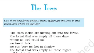 The Trees | Class 10 English Poem | Poet Adrienne Rich