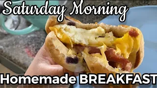 Taste and see with a HOMEMADE BREAKFAST BAGEL my husband made! | #Quarantine Edition part 2 #Vlog