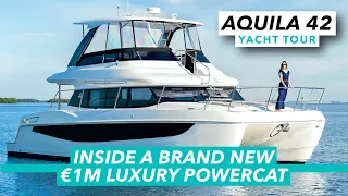 Inside a brand new €1m luxury powercat | Aquila 42 yacht tour | Motor Boat & Yachting