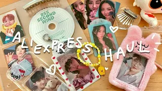 a cute aliexpress haul 💗 kpop photocard holders, aesthetic cd display, and more!