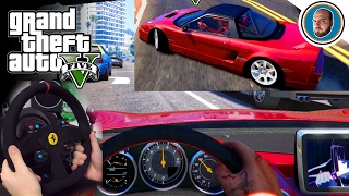 GTA 5 con il VOLANTE: Drift + Guida Reale (T300rs Auto Vere)