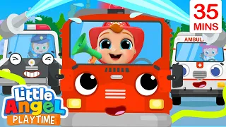 Here Comes the Rescue Team | Policeman, Fireman, & Ambulance | Little Angel Kids Songs