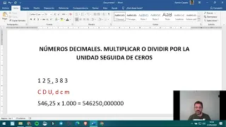 Multiplicar o dividir decimales por la unidad seguida de ceros